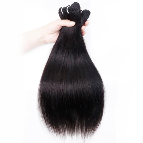 Straight 3 Bundles Human Hair 16 18 20 Inch 100% Unpro cessed Brazilian Virgin Human Hair Bundles Double Weft Weave Bundles Straight Hair 70g/Bundle Hair Natural Color