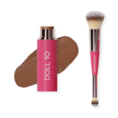 Peptide Blur Stick Foundation with Blurring Brush – Deep