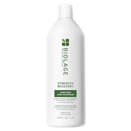 Biolage Strength Recovery Conditioner - Moisturizes & Strengthens Damaged Hair, Softness & Shine, Hydrates and Repairs Damaged Hair, With Olive Squalane & Vegan Proteins, Paraben-Free, Vegan