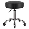 Heavy Duty Rolling Stool with Wheels Hydraulic Swivel Adjustable Rolling Chair Ergonomic Thick Leather Seat Stool Chair for Kitchen Drafting Lab Office Salon Message Stool ? Black