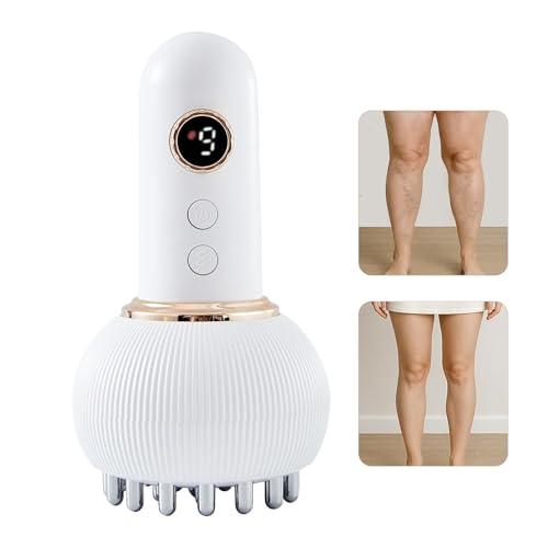 Lymphatic Drainage Massager & Anti Cellulite Massage Tool, Helps Reduce Stretch Marks & Cellulite, for Legs, Arms & Belly, Body Sculpting Machine with Microcurrent, Light, Heat & Vibration