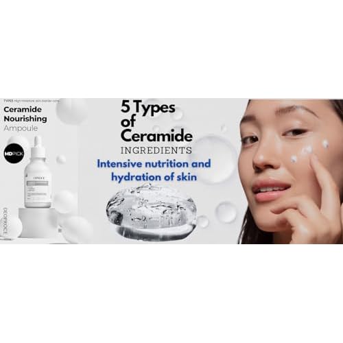 Deoproce Sheer Ceramide Nourishing Intensive Ampoule w/ 5 types of Ceramide Ingredients restore skin's natural barrier, Improve cell structure and even skintone Korean Skincare 3.4 Fl oz