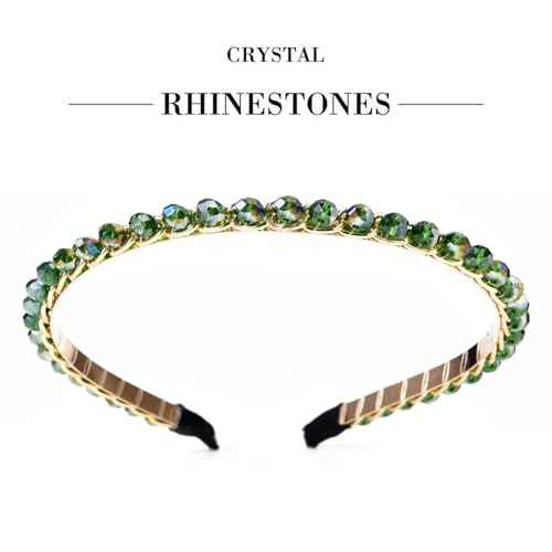 Headbands for Women Rhinestone Beaded Headband, Head Bands for Women's Hair Fashionable Handmade Crystal Beaded Elastic hairbands Lady Women Girls Hair Jewelry Accessories