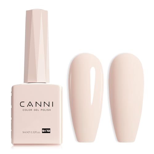 CANNI Nude Pink Gel Nail Polish - Light Color, 1PC, Long-Lasting UV/LED Soak-Off Manicure, Variation 9172-Nude Sand