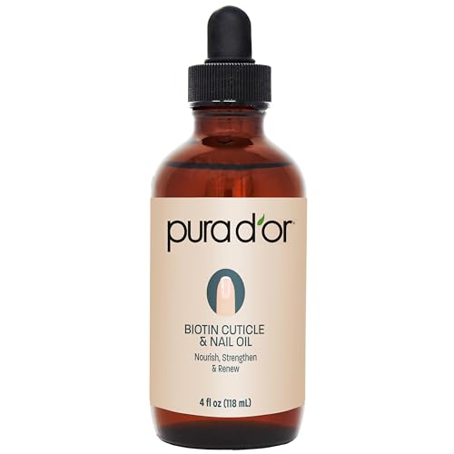 PURA D'OR Biotin Nail & Cuticle Oil - Nourishing Growth Treatment (4 oz)