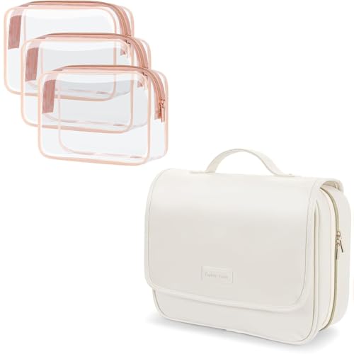 PACKISM Hanging Travel Toiletry Bag and TSA Approved Clear Bag, Bundle Sales