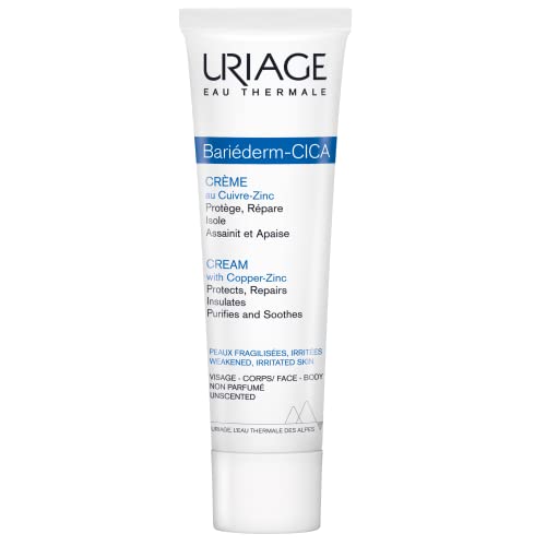 Uriage Bariederm Cica-Cream | Face and Body Cream that Protects & Repairs Irritated Skin | With Hyaluronic Acid, vitamin B5, Copper and Zinc: Relieves Discomfort, Rash Relief | Every Day SOS Cream