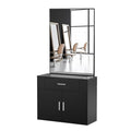 OmySalon Wall Mount Salon Station with Mirror & Storage