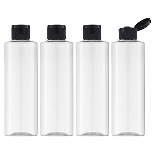 LISAPACK 8.3oz Travel Bottles with Flip Caps - 4 Pack