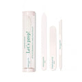 Glass Nail File Buffer & Cuticle Pusher Set for Manicure - Reusable Professional Nail Tools