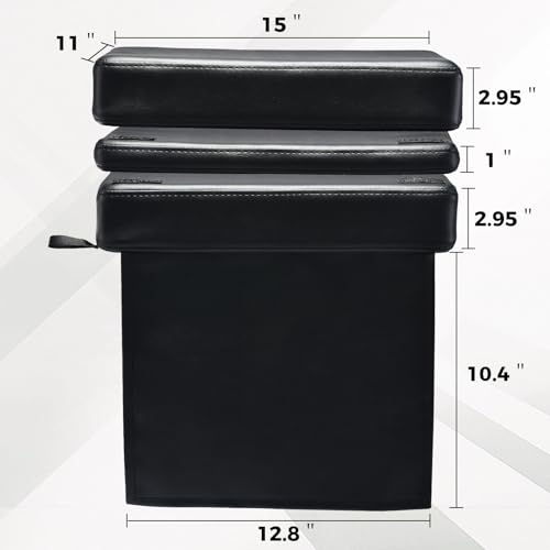 L'aimefois Salon Booster Seat for Kids - Height Adjustable,Easy to Clean & Storage,Breathable£¬Leather Barber Booster Seat for Kids Hair Cutting,Black