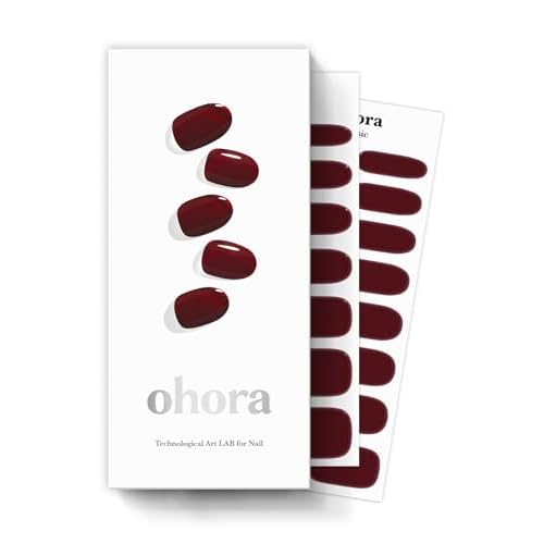 ohora Semi Cured Gel Nail Set of 2 (N Essential French & N Classic Burgundy) - Professional Salon-Quality Nail Care - Easy to Use, Comfortable Curing, and Easy to Remove
