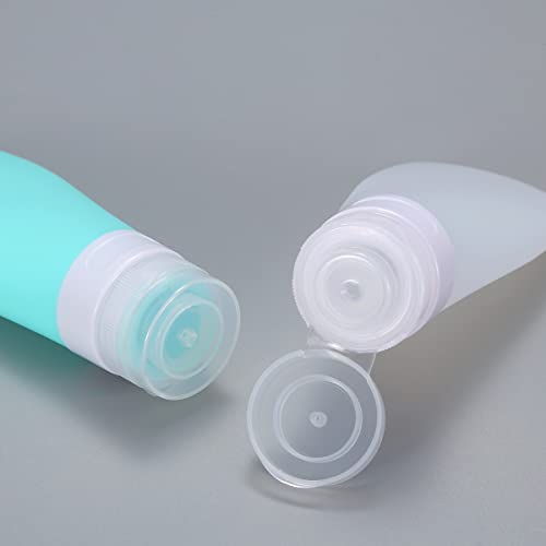 LUFEVRM 2-Pack 3oz Silicone Travel Bottles with Carry Bag