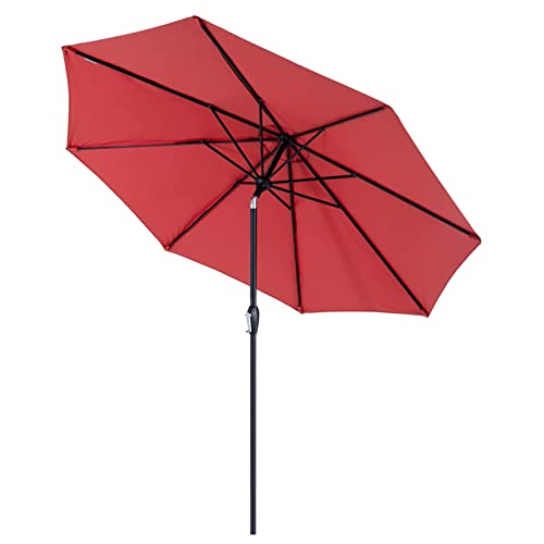 Tempera 7.5ft Patio Market Outdoor Table Umbrella with Push Button Tilt and Crank,Large Sun Umbrella with Sturdy Pole&Fade resistant canopy,Easy to set,Rust Red