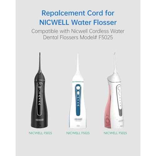 Water Flosser Charger Replacement for COSLUS, Nicwell, Nicefeel, Hangsun, Aquasonic, MOSPRO, Oralfree, Tovendor, Initio, McNaval, Zerhunt and Cremax Oral Irrigator Water Flosser 4.9FT(1.5M) Black