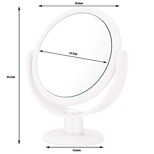 Danielle 10X Soft Touch Round Vanity Mirror, White (Pack of 2)