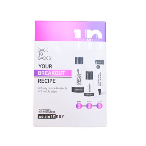 The INKEY List Back to Basics: Goodbye Acne Skincare Set:: Salicylic Acid Acne + Pore Cleanser, Niacinamide Oil Control Serum, Succinic Acid Acne Treatment