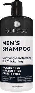 Bellisso Men’s Tea Tree Peppermint Sulfate Free Clarifying Shampoo for Oily Hair