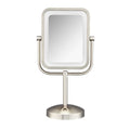 Conair Lighted Makeup Mirror, LED Vanity Mirror, 1X/8X Magnifying Mirror, Battery Operated in Brushed Nickel