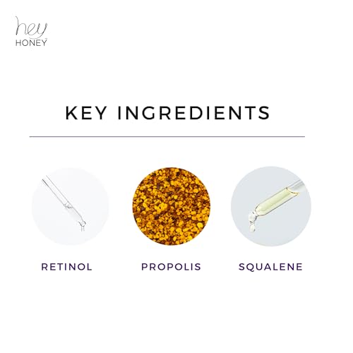 Hey Honey Look Into My Eyes Retinol, Peptide & Propolis Eye Mask for Wrinkle Reduction, Fine Line Smoothing Hydration Overnight Firming Under-Eye Treatment for Brighter, Youthful-Looking Eyes | 1 Oz