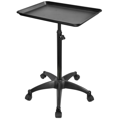 Height Adjustable Salon Rolling Cart Aluminum Tray