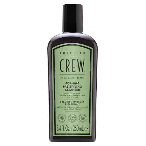 AMERICAN CREW Men's Pre-Styler Forming Shampoo for Textured & Curly Hair, Anti-Frizz & Curl Defining, With Jojoba Oil, Vegan, 8.5 fl oz