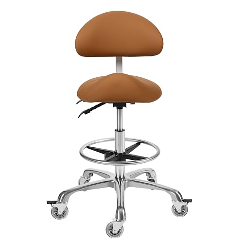 Ergonomic Saddle Stool Chair with Backrest | Massage & Salon