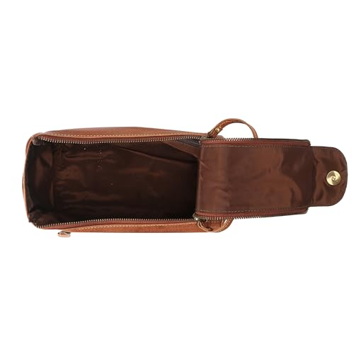 KomalC Premium Buffalo Leather Toiletry Bag for Men & Women With Water resistant Lining, Grooming Travel Pouch, Unisex Wash Bag for Toiletries, Gifts for Men and Women