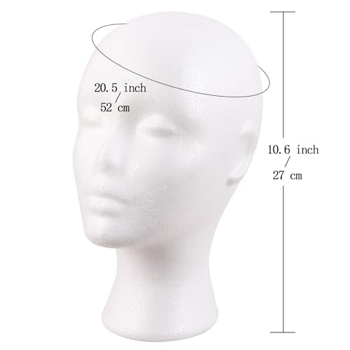 Wig Head Foam Mannequin Display Stand – 20.5" Circumference