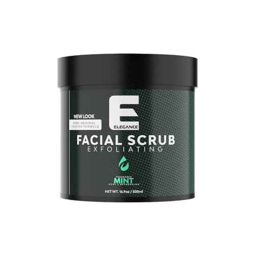 Elegance Natural Face Scrub, 16.9 Oz, Mint Based Facial Scrub, Exfoliate and Eliminate Impuritites for a Healthy and Hydrated Glowing Skin