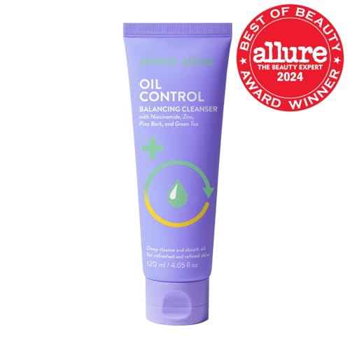 Peach Slices - Oil Control Balancing Cleanser (4.05 oz) - Deep Cleanse, Absorb Oil - Refreshed & Refined Skin - Niacinamide, Zinc, Pine Bark, Green Tea - Vegan, Cruelty Free, Korean Skin Care & Beauty