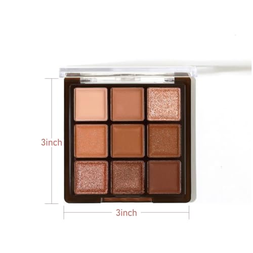 LTIYV Caramel Chocolate Eyeshadow Glitter Palette - 9 Pigmented Longwear Colors