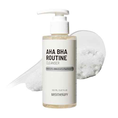 MEDITHERAPY Aha Bha Routine Cleanser 5.07 Fl. Oz ? Mild Acne Face Wash for Sensitive Skin ? Gel Type Deep Pore Cleanser, Blackhead Remover, Exfoliating ? Korean Skin Care