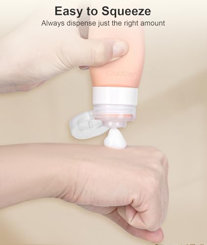 Quatish Leak Proof Travel Bottles, 3 oz TSA Approved Silicone Shampoo Bottles, 4 Pack