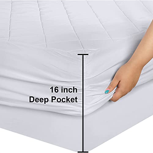 Utopia Bedding Quilted Fitted Mattress Pad (California King) - Elastic Fitted Mattress Protector - Mattress Cover Stretches up to 16 Inches Deep - Machine Washable Mattress Topper