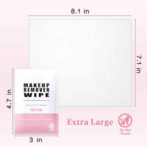 Pack of 50 Makeup Remover Wipes Individually Wrapped,Sakura Scent,Face Cleansing Wipes Bulk, Travel Towelette Makeup Remover Cloth for Face Cleansing Skin Care Remove Makeup