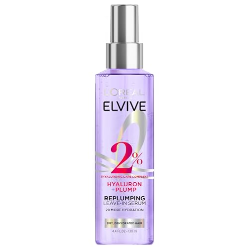 L'Oreal Elvive Hyaluron Plump Hair Serum - Hydrating Leave-In Treatment, 4.4 Fl Oz