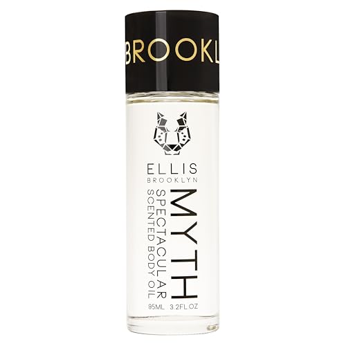 Ellis Brooklyn MYTH Scented Body Oil for Women with Bergamot, Jasmine & White Cedarwood, Vegan, Cruelty-Free, Sustainable Ingredients, Made in USA, 95ml/3.2 fl oz