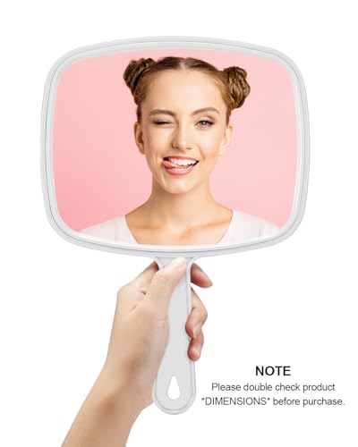 PROTECLE 12.4" x 9" Handheld Salon Mirror White - Hairdressing & Barber Tool