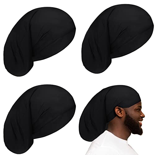 Unisex Dreadlock Sleep Cap Long Hair Head Wrap 4-Pack