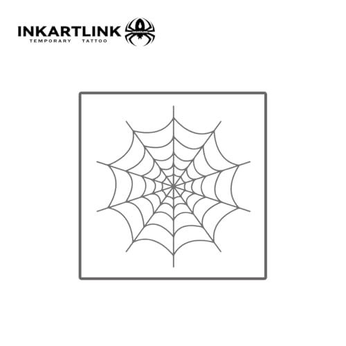 INKARTLINK Semi-Permanent Tattoos - 2 Sheets Spider's Web