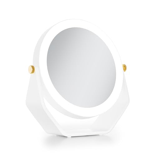 Zadro 8-Inch Lighted Makeup Mirror with 5X/1X Magnification