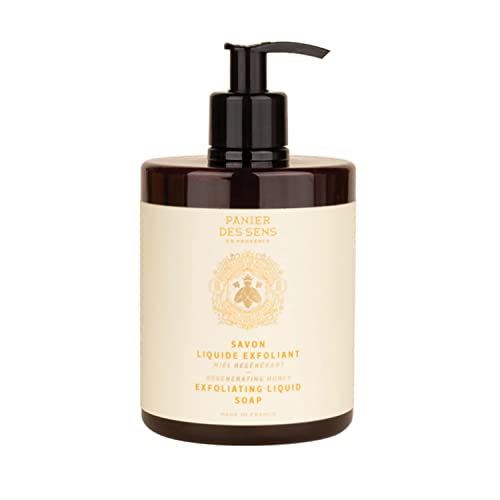 Panier des Sens - Exfoliating Liquid Hand Soap + Hand Cream - with Organic Honey Extract - Natural Exfoliation + Skin Moisturizing - 97% Natural Ingredients Hand Care Made in France