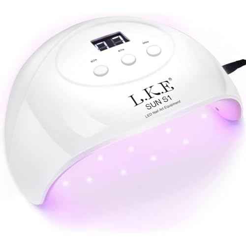 Wisdompark 72W UV LED Nail Lamp Dryer for Gel Polish with 15 Beads Curing lamp 3 Timer Settings & Auto Sensor, Professional Nail Light with LCD Touch Display