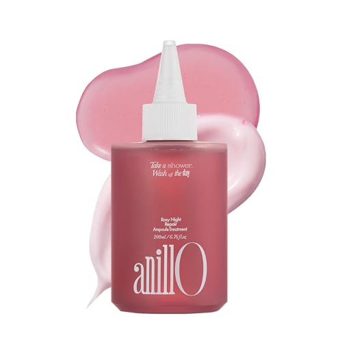 ANILLO Rosy Night Hair Ampoule - Damage Repair Treatment, 6.76 fl oz