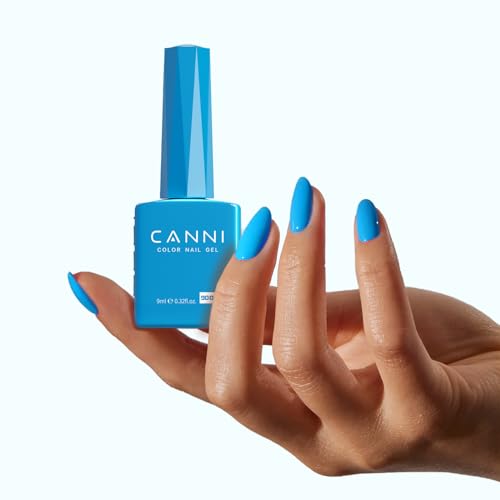 CANNI Bright Blue Gel Nail Polish - High Gloss UV/LED Soak Off Manicure