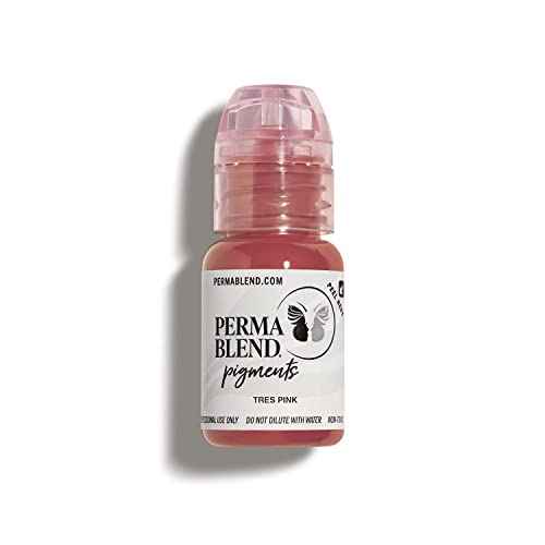 Perma Blend Tres Pink - Medium Pink Tattoo Ink for Permanent Makeup - Lip Blush Microblading Ink to Enhance Lip Color - Lip Blushing & Lip Tattoo Supplies - Vegan (0.5 oz)