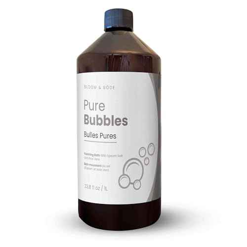 Luxury Unscented Foaming Bath - Natural Fragrance-Free Bubble Bath with Aloe Vera and Epsom Salt - Pure Bubbles Scent (Unscented), 33.8 fl oz / 1L