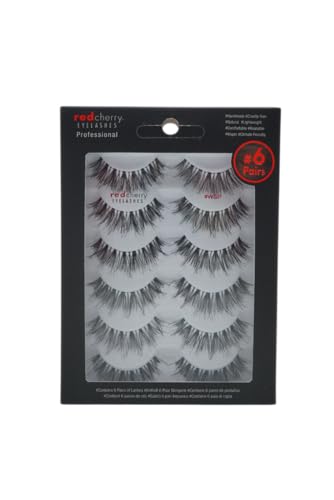 Red Cherry #WSP Human Hair False Eyelashes - 6 Pairs