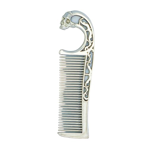 Mustache Comb On Stainless Steel Metal Chain Necklace ? Dual-Sided Comb for Men, Fine & Wide Teeth for Precise Moustache Styling ? Durable, Compact, Travel-Friendly Grooming Tool for Facial Hair Care